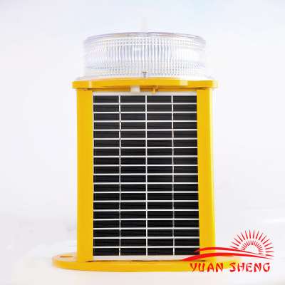 High efficiency solar aviation obstruction light